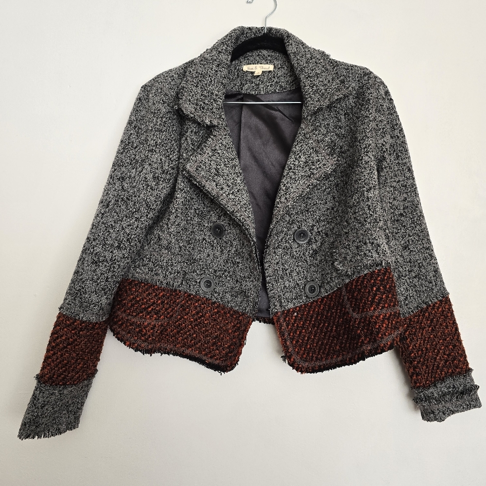 Hem & Threat Tweed Gray and Orange Jacket